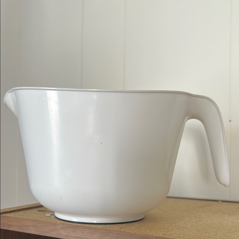 White Mixing Bowl with Handle